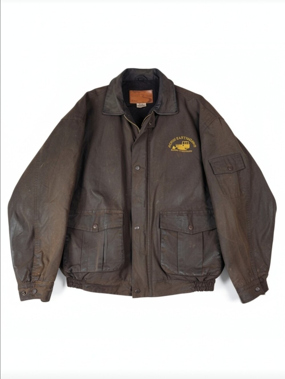 Vintage Outback Trail Foxfire Waxed Canvas Jacket XL Aspen Earthmoving Colorado